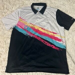 Chubbies Shirt Mens Extra Large Golf Performance Polo Shirt Black pre-owned